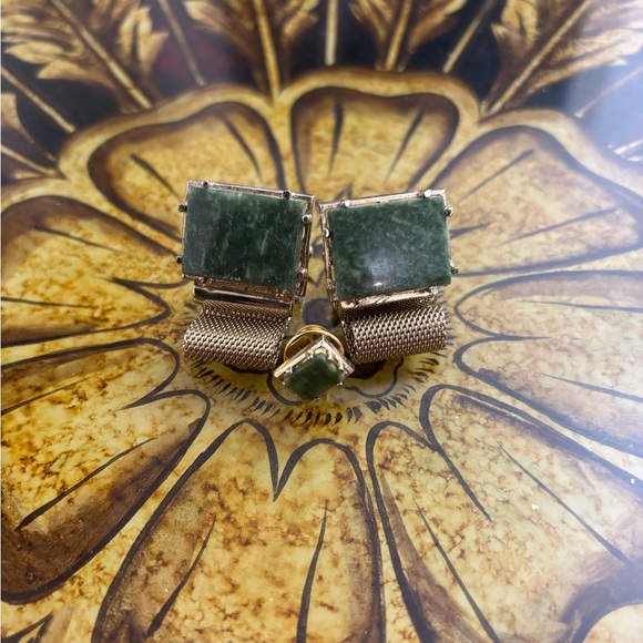 Other - Jade Wrap Around Cufflinks and Tie Pin